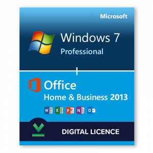 Windows 7 Professional + Microsoft Office 2013 Home and Business Bundle - Digital Licences